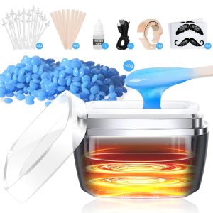 Vuteehy Nose Wax Kit Men, Nose Ear Hair Removal Kit for Men Women, 40 Sticks, 100g Wax, USB Fast Heat, Smart Constant Temp, Painless Hair Removal Waxing Kit for Nose Ears Eyebrow Lip Facial, Blue